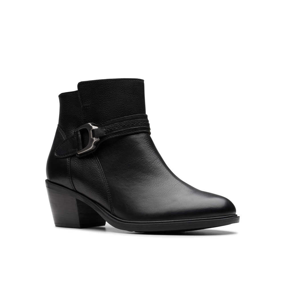 Clarks Neva Buckle Black Leather