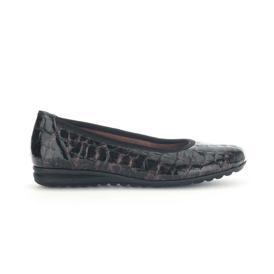 Gabor 32.620.85 Splash Brown Croc Patent