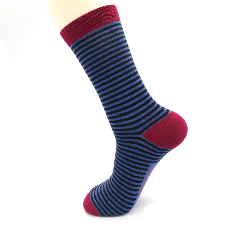 Men's Mini Stripes Socks Blue & Black