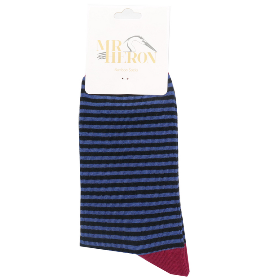 Men's Mini Stripes Socks Blue & Black