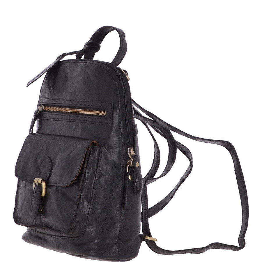 Ashwood Leather Backpack Purse Black